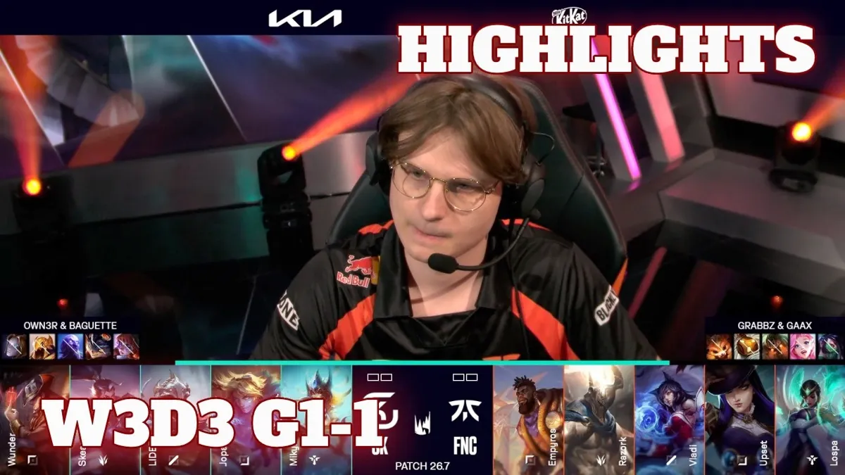 En bild från en League of Legends-match med en spelare i förgrunden och spelets karaktärsval i bakgrunden. "HIGHLIGHTS" syns i övre högra hörnet.